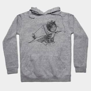 Black Line Box Robot Kitty Hoodie